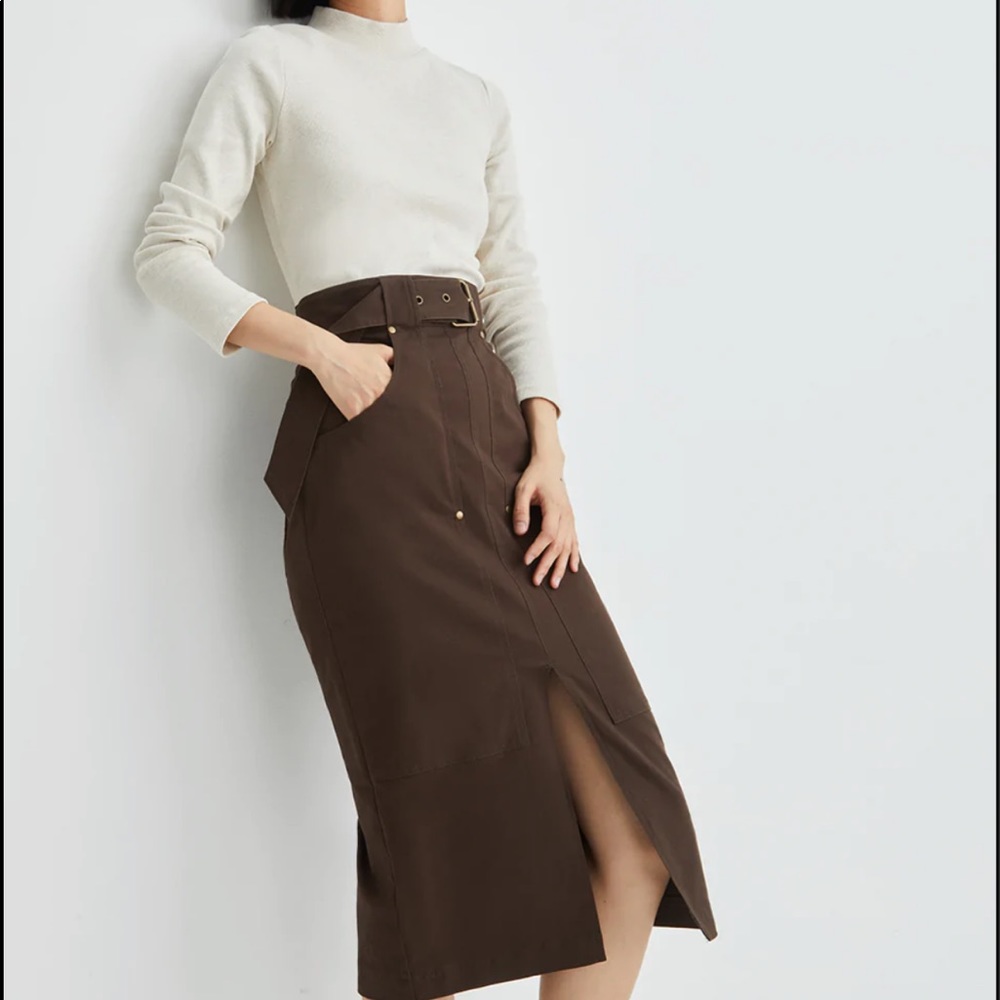 Veronica Beard Cream and Brown Dress